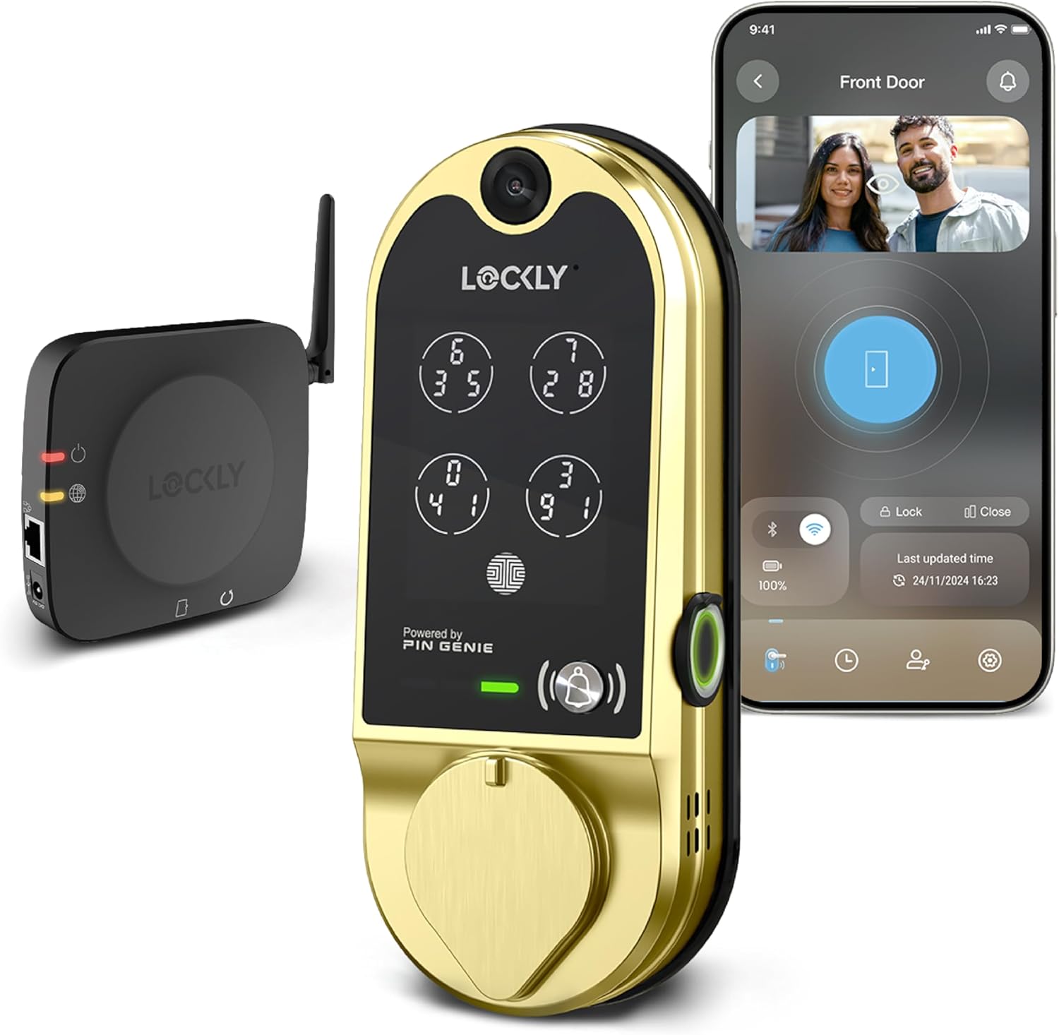 Lockly Vision Smart Lock, HD Video Doorbell Smart Locks for Front Door, Fingerprint Door Lock, Touchscreen Keypad, App Control, No Monthly Fee, Auto Lock – Brushed Gold Lockly Vision Smart Lock, HD Video Doorbell Smart Locks for Front Door, Fingerprint Door Lock, Touchscreen Keypad, App Control, No Monthly Fee, Auto Lock – Brushed Gold