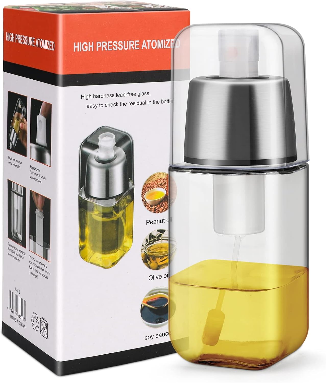 Hippodance Pulverizador de Aceite de Cocina,Aerosol de Aceite Bombas de esprai para Aceite para cocinar, Barbacoa, ensaladas - Función a Presión