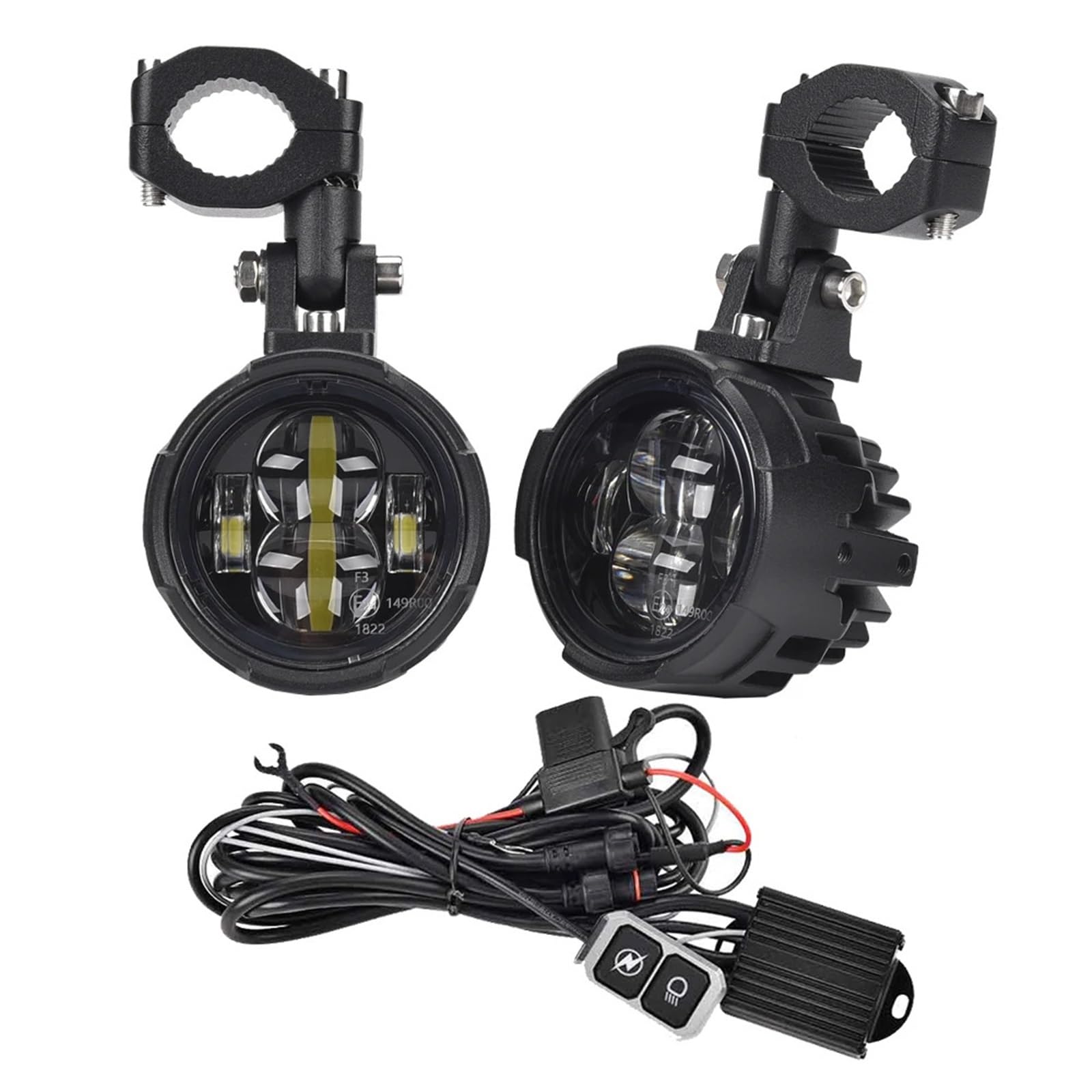 Dirt Bike Reflektor Para 100W reflektor motocyklowy światła przeciwmgielne Led Light Spotlight reflektor dwukolorowy Flasher Moto lampa przeciwmgielna