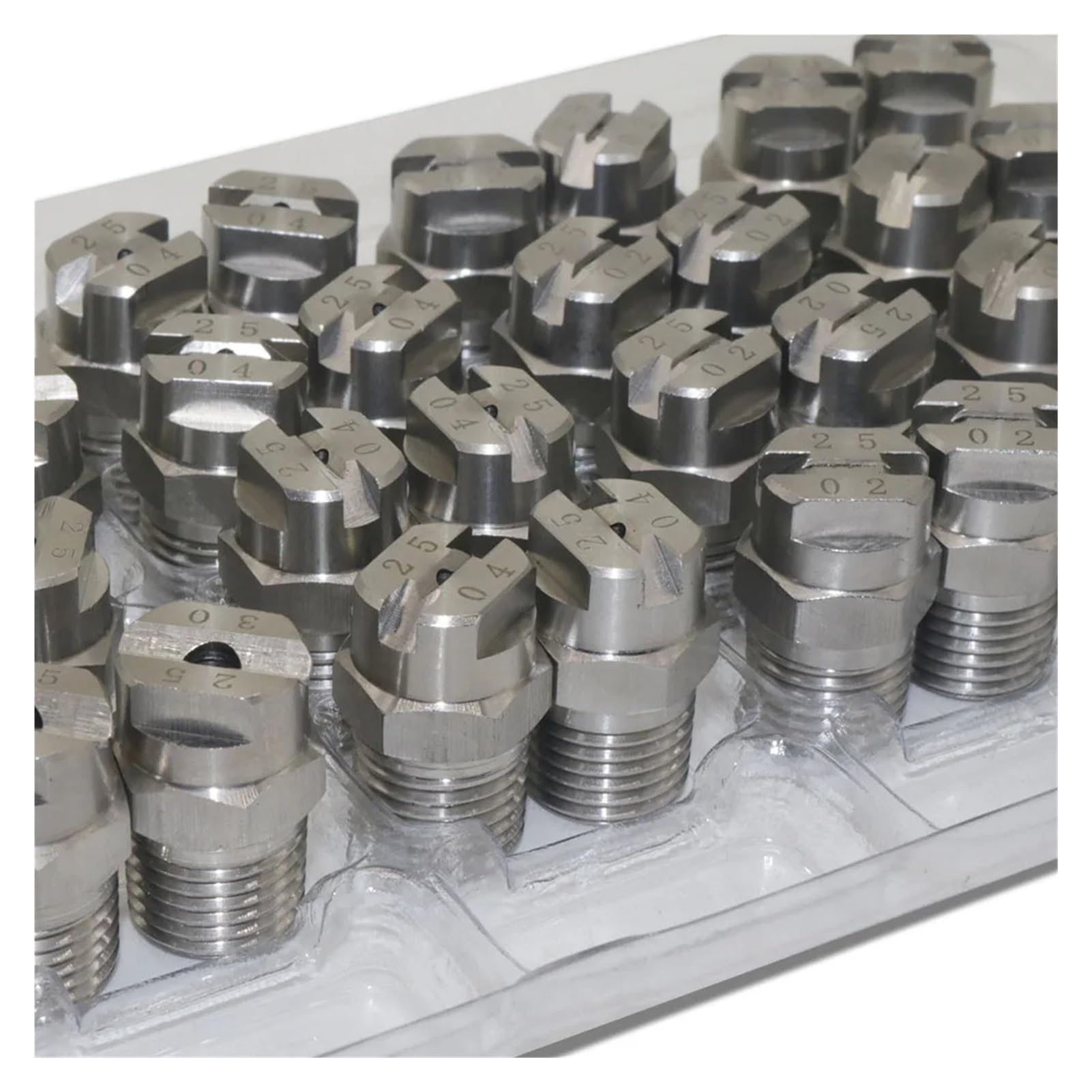 Płaska dysza wentylatora ze stali nierdzewnej, 20 szt. dysza w kształcie wentylatora HVV, wysokociśnieniowa dysza czyszcząca, 1/4, średnica otworu przewodu zewnętrznego, 0,66 mm, 0,91 mm, 1,3 mm, 1,6