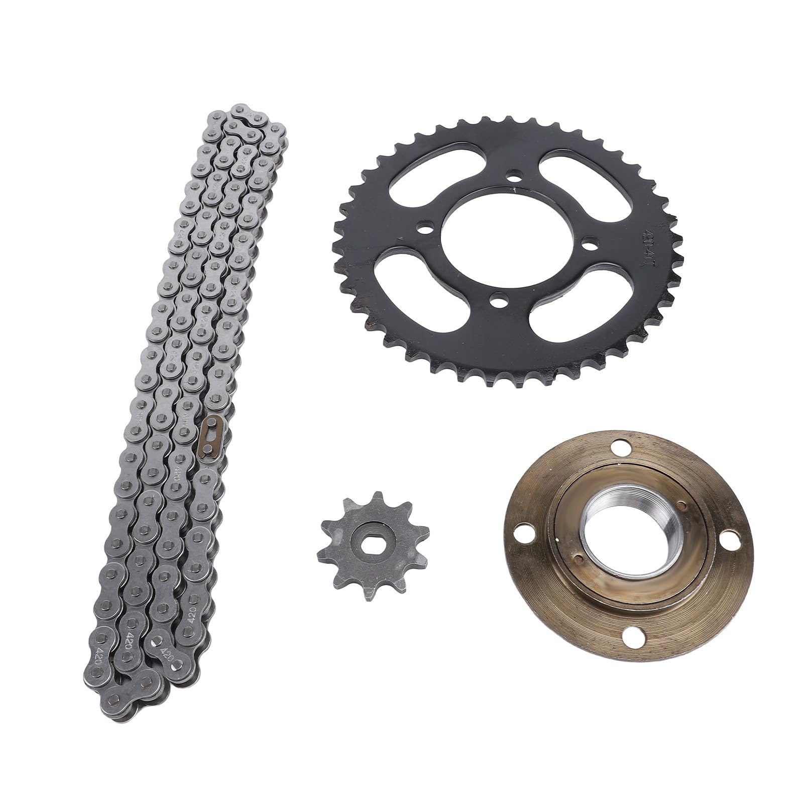 Kit de pignon et chaîne 420, 10MM, 10T, pignon Avant 41T, arrière, 76 maillons d'entraînement, chaîne, Volant d'inertie sans Dents