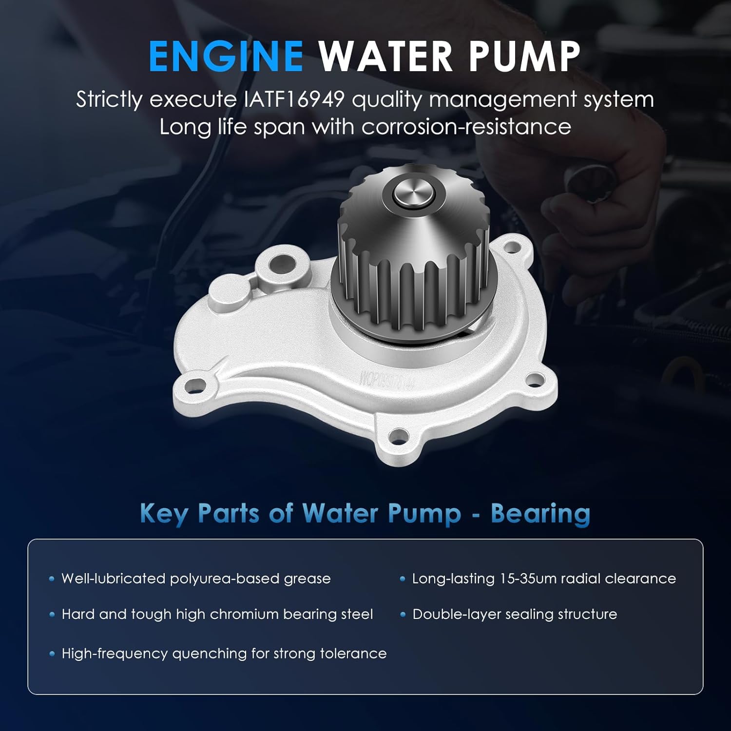ECCPP Timing Belt Kit with Water Pump Compatible For Chrysler PT Cruiser Sebring Voyager For Dodge Caravan Stratus 2003-2005 For Jeep Liberty 2004-2006 For Jeep Wrangler PP265LK2 WP265K4A CK265LK2