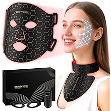 Red Light Therapy for Face &amp; Neck, Red Light Mask with 850nm NIR, 7-1 Colors LED Light Therapy mask, Rechargeable LED Face &amp; Neck Mask for Anti-Aging, Skin Firming &amp; Radiant Glow at Home