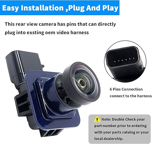 Miniatura 2 de Cámara de respaldo de cámara de visión trasera compatible con Ford Explorer 2011 2012 2013 2014 cámara de asistencia de parque inversa que reemplaza