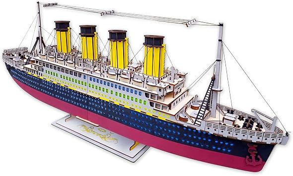ROEOLNIL 3D Puzzles for Adults Pirate Ship Model Kit, Ship Models Building Kits,Ship 3D Puzzle Family Puzzle, Desk Decor Birthday Gifts for Women Men