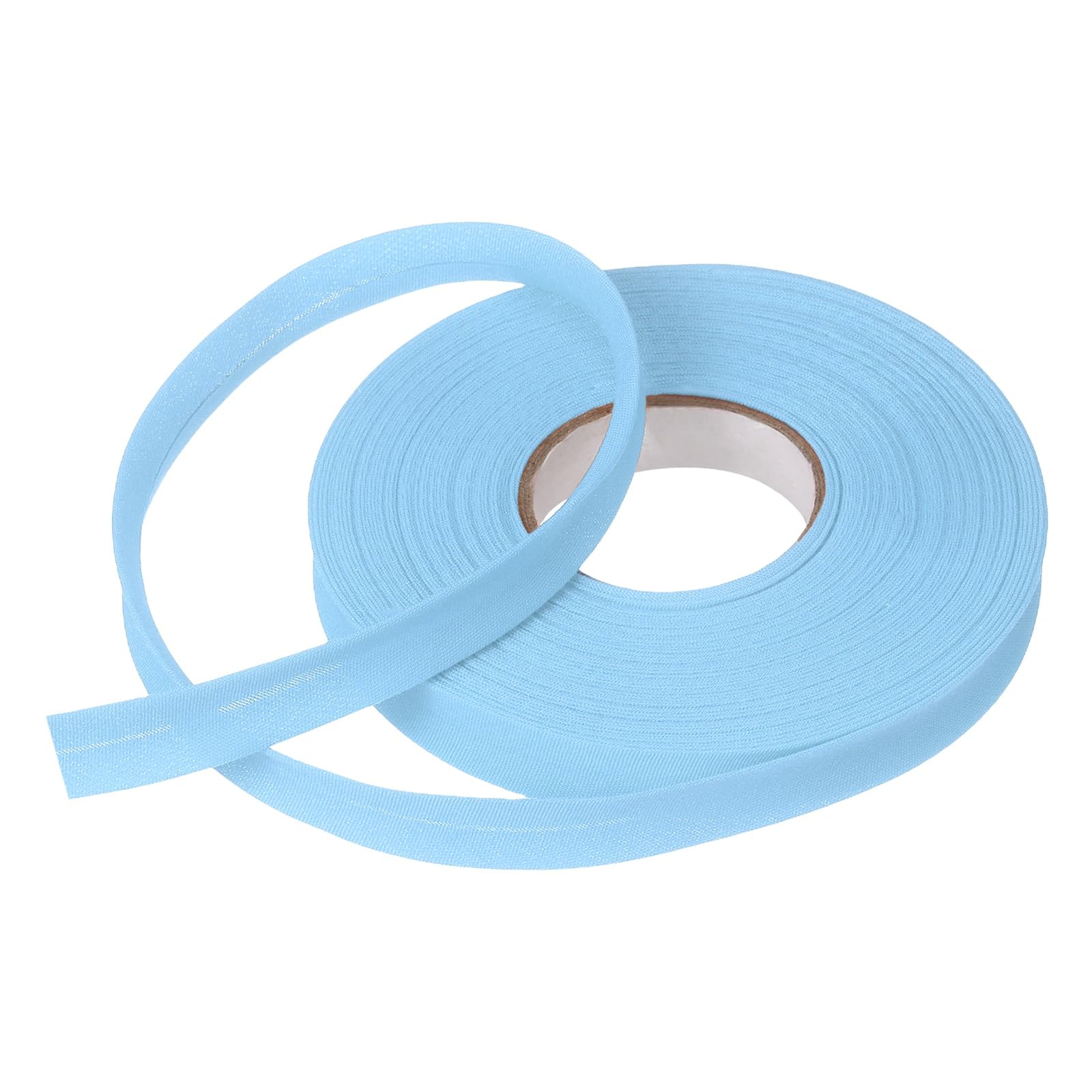 sourcing map 1/2 Inch Single Fold Bias Tape Polyester Continuous Bulk Bias Tape for Sewing,Seaming Quilting Hemming Binding Crafts (Light Blue 15 Yards)