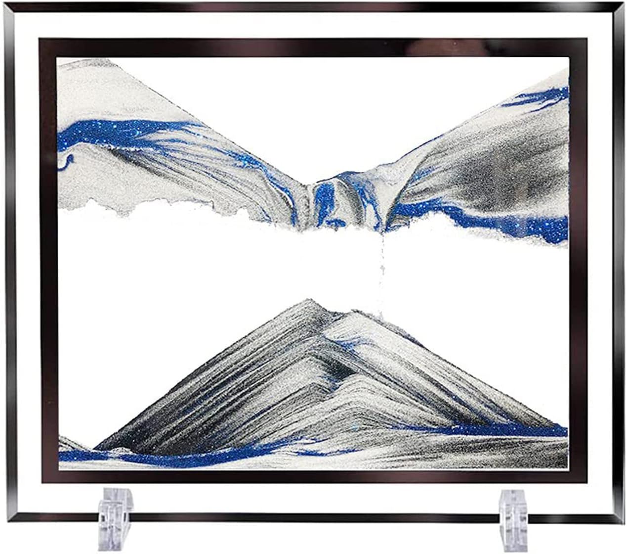 Flowing Sand Painting,3D Glass Quicksand Painting Ornaments, Dynamic Sand Art Picture, Flowing Sand Art Picture, Moving Sand Painting for Adults, Ki(Size:18×23 cm,Color:Gray) ( Color : Blue , Size : 1