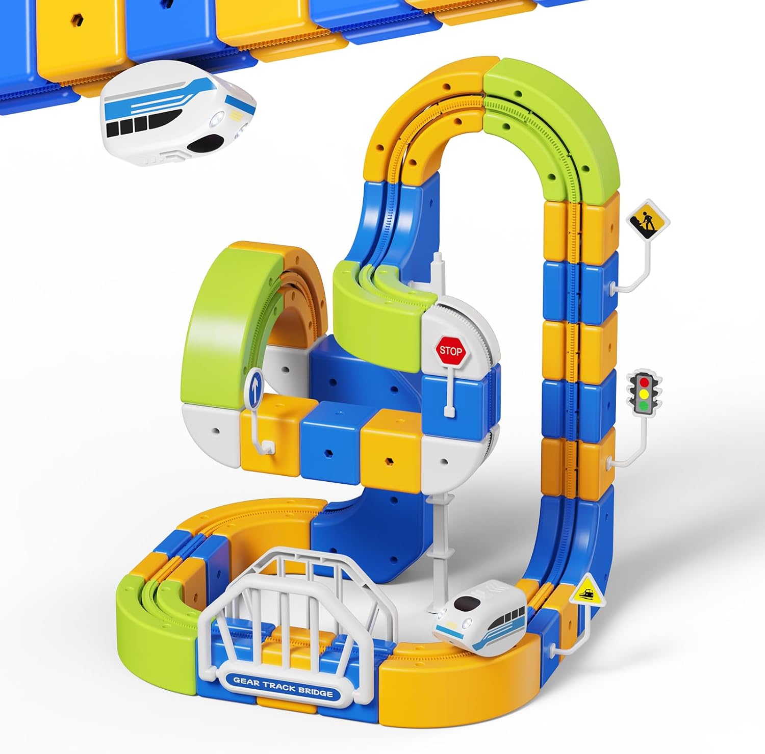 Train Set, 124 Pcs(36 Track +1 Car) Rail Track Set