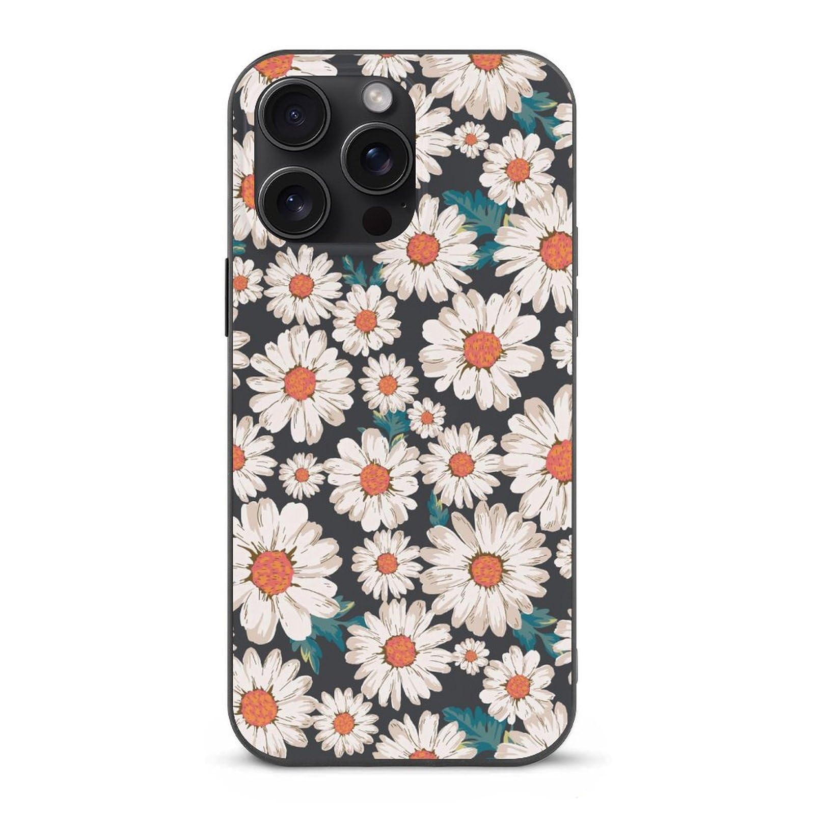 iPhone 15 Pro Max 花柄ケース iPhone 15 Pro Max 用天然石が輝く花柄のファッショナブルなケース