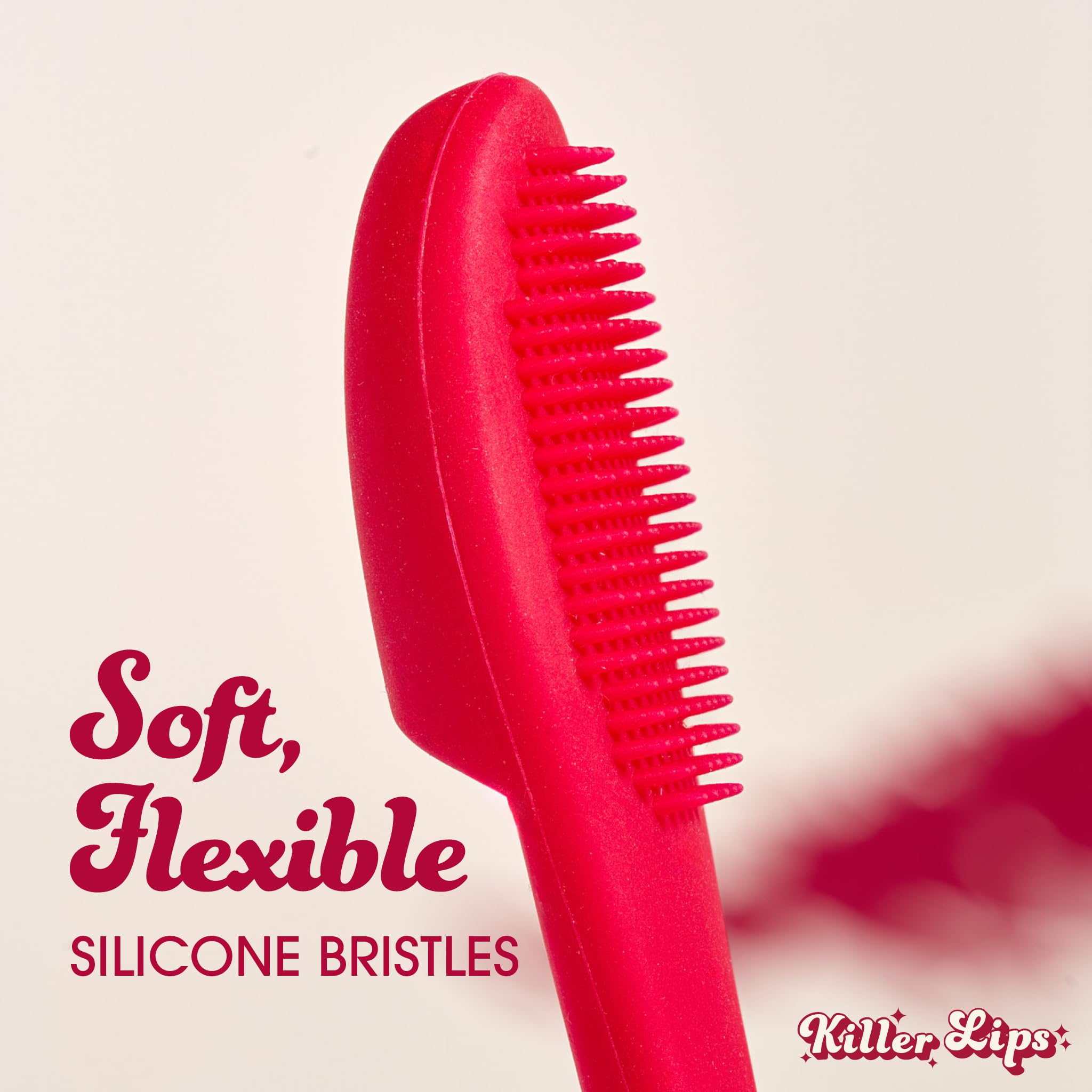 KILLER LIPS Scovolino per labbra e rossetti, Scrub lips, Silicone, Morbido, Rosso
