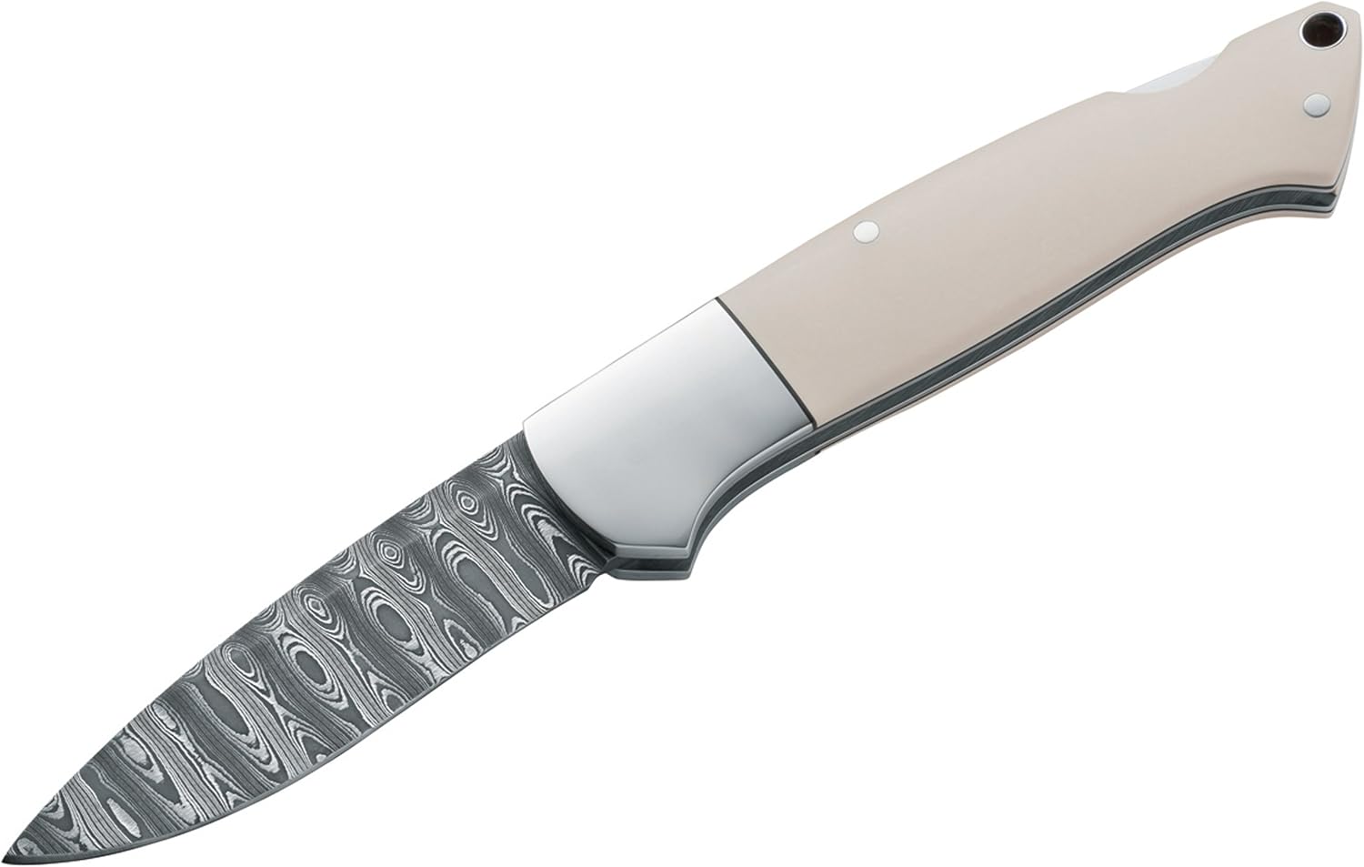 Boker Tree Brand Ivory Micarta Damascus 1/999 Folder Pocket Knife Knives Navaja
