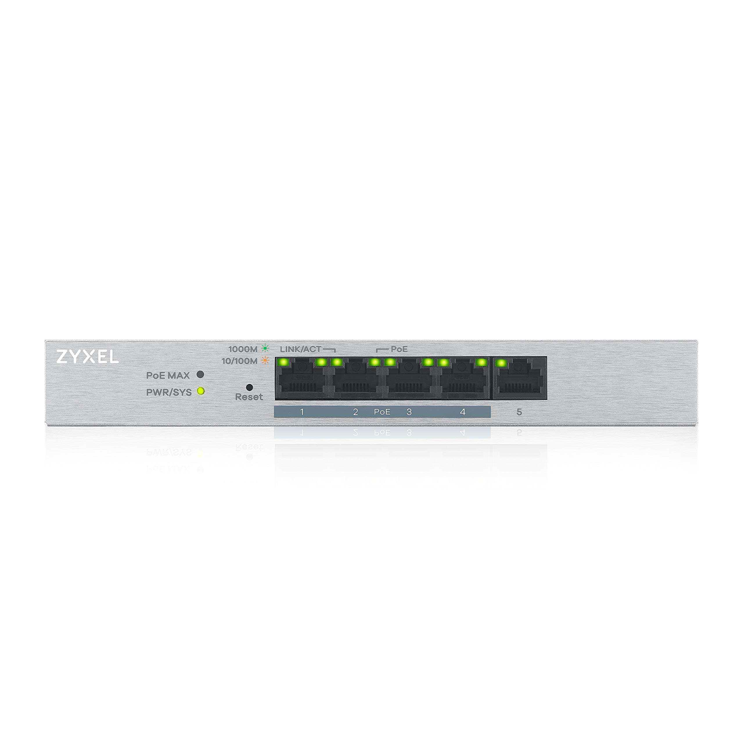 Zyxel Grey Gs1200-5Hp V2 5-Port Managed Gigabit Desktop Switch