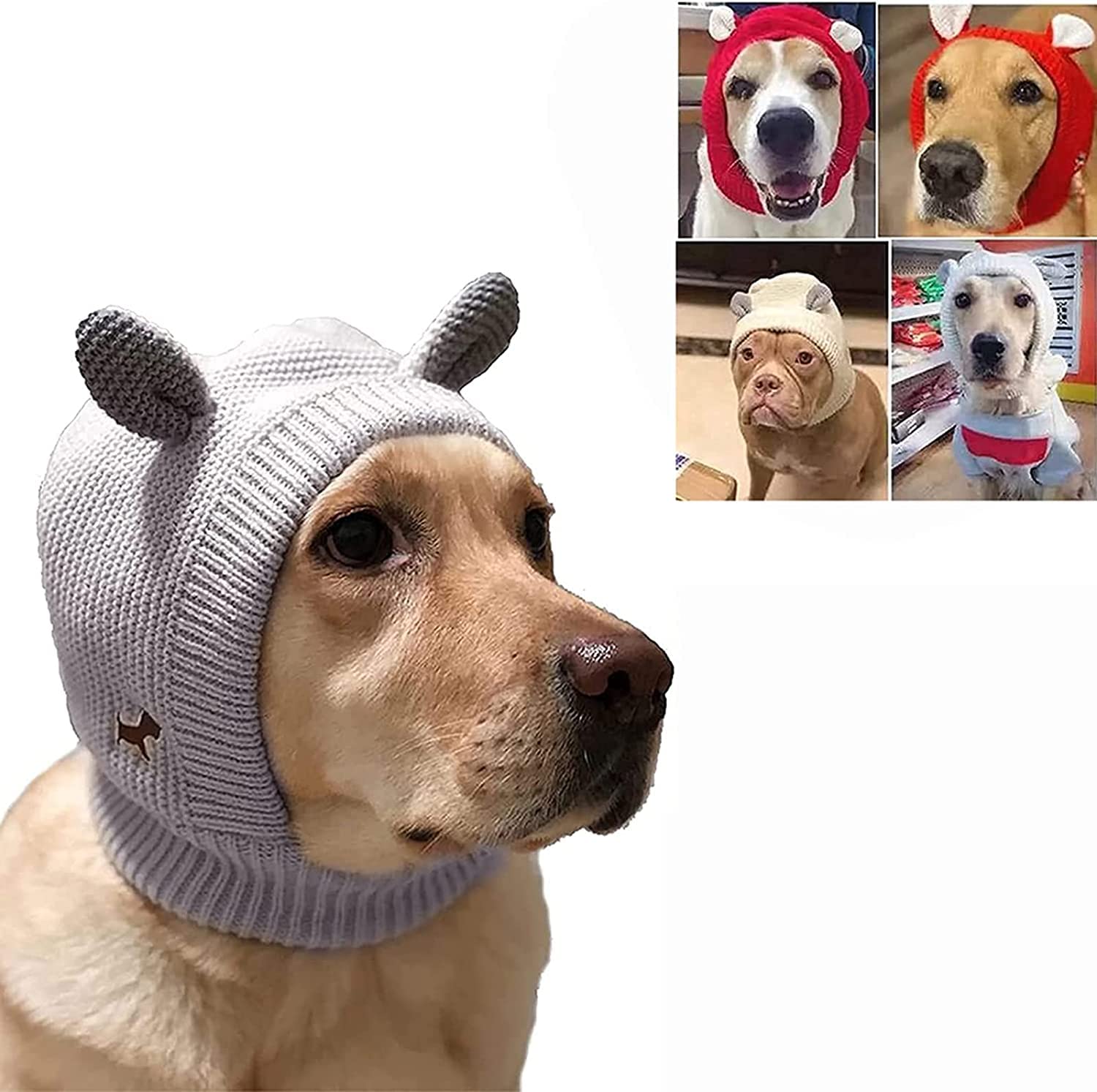 SUNNEEQuiet Ears for Dogs, Dog Grooming Earmuffs, Dog Ear Muffs Noise Protection, Force Drying Miracle ?for Anxiety Relief Calming (Gray)