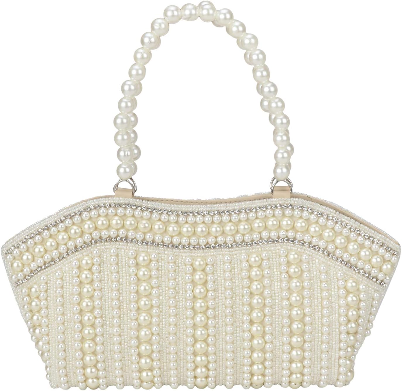 Suman EnterprisesWomen's Pearls Hand Clutch, Hand Bag For Wedding, Engagement And All Party Function