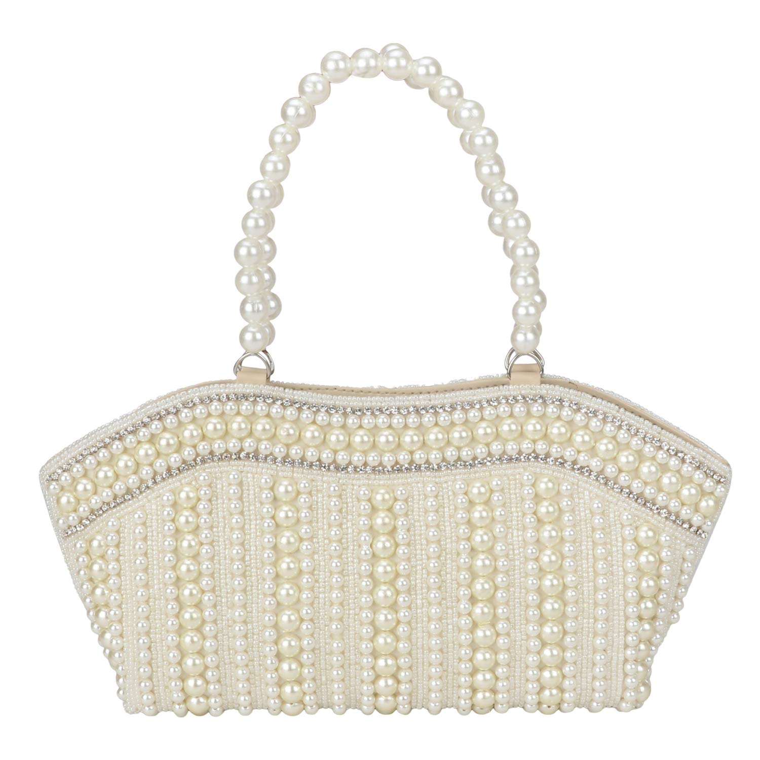 Suman EnterprisesWomen's Pearls Hand Clutch, Hand Bag For Wedding, Engagement And All Party Function