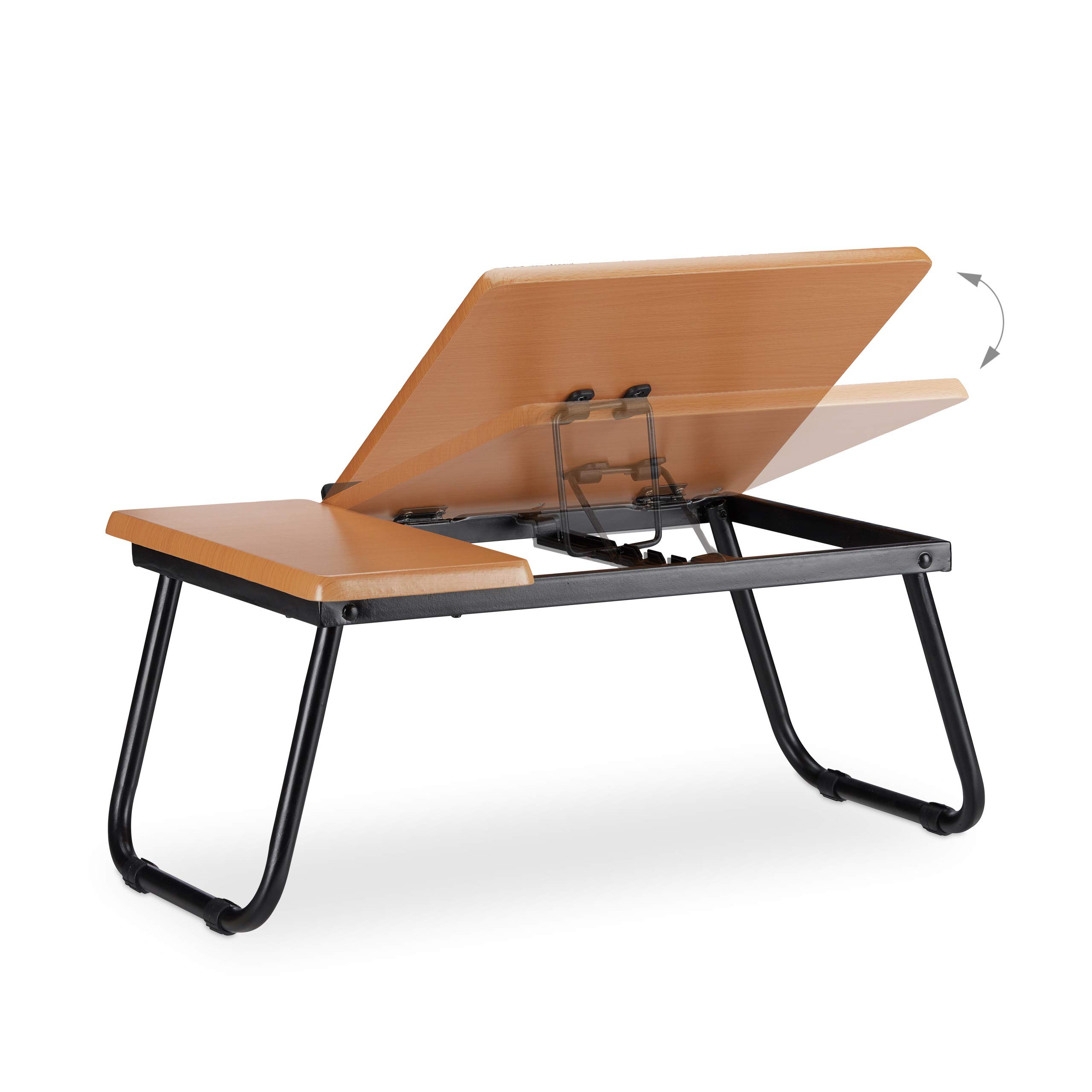 Relaxdays stolik pod laptopa z regulowanym blatem, podstawka na kolana, tacka do łóżka, stojak 23,5x56,3x31,6cm, brązowy