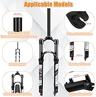 Vista 2 de BUCKLOS Horquilla MTB de Suspensión de Aire de 120mm para Viaje, 26/27.5/29, Ajuste de Rebote 1 1/8 Tubo Recto/Conico QR 9mm, Bloqueo Manual/Remoto