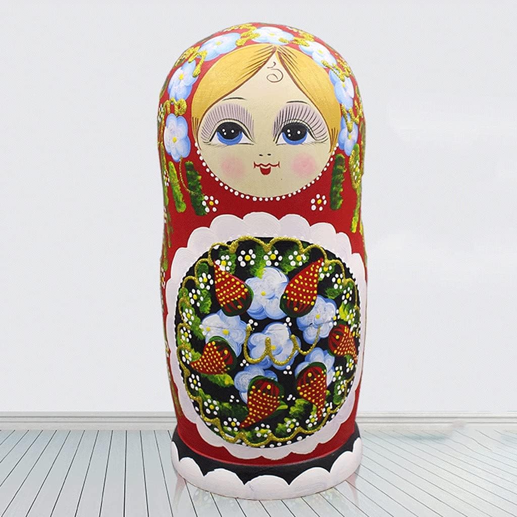 15-Piece Russian Nesting Dollsdoll Souvenir Cute Matryoshka Painting Craft Nesting Doll Hand-Painted Pattern Creative Gift (Color : A)