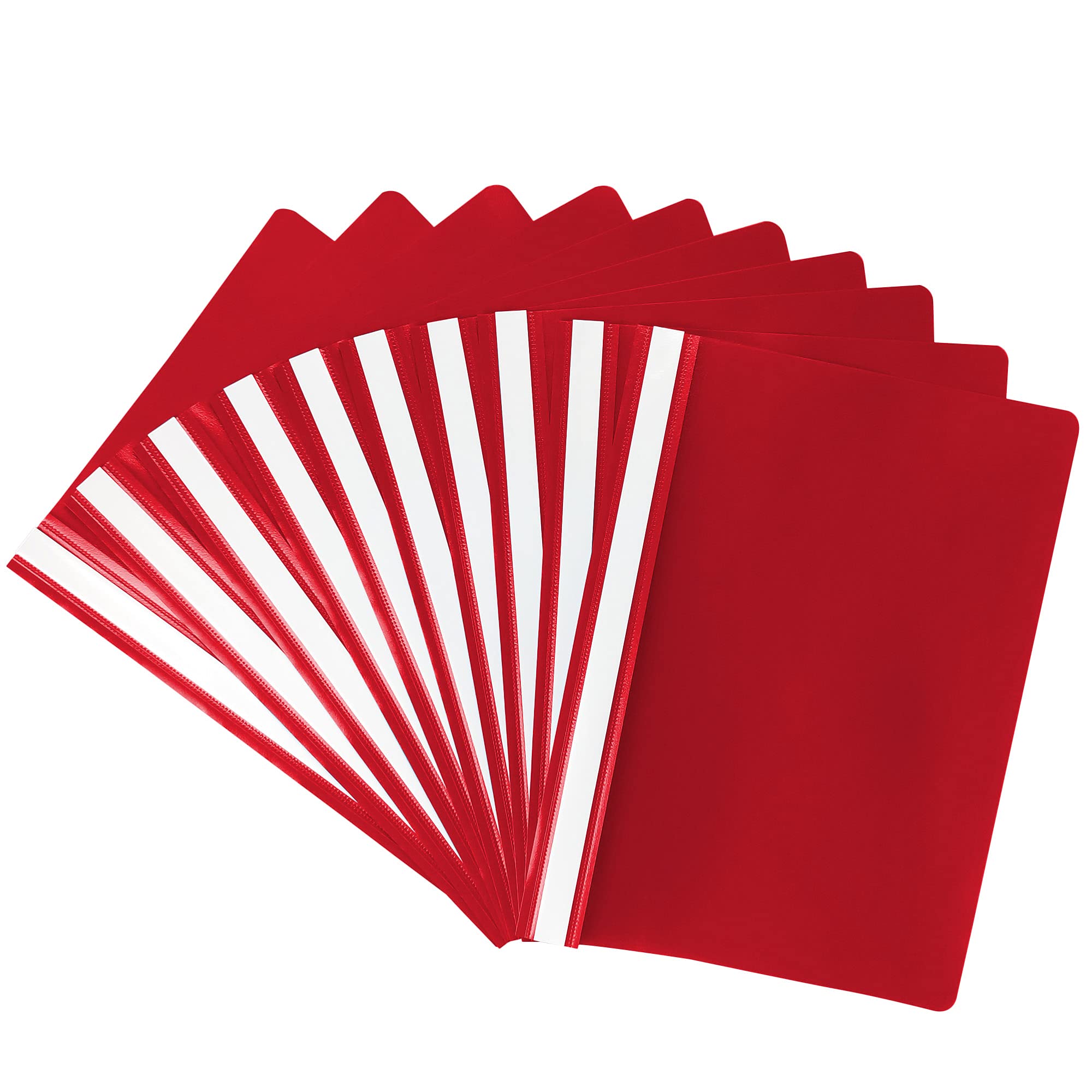 Netuno 10 A4 Red Presentation Folders Plastic Folder with Transparent Cover and Label Holder Folder Organisation Office Study Archive Document Storage โ image 1