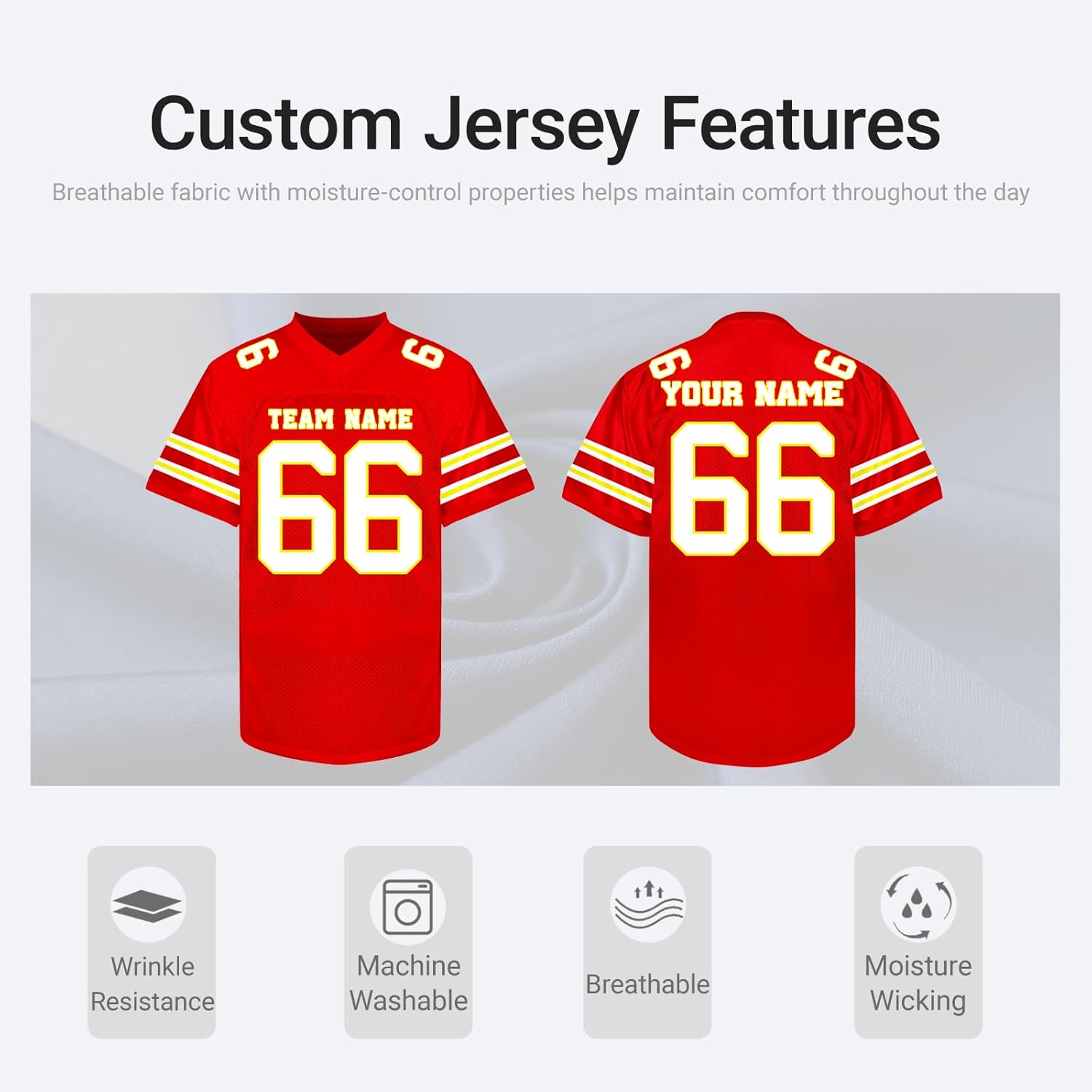 Custom Football Jersey Personalized Team Name Number Logo Custom Football Shirt Fans Teams Youth and Adult - Image 3