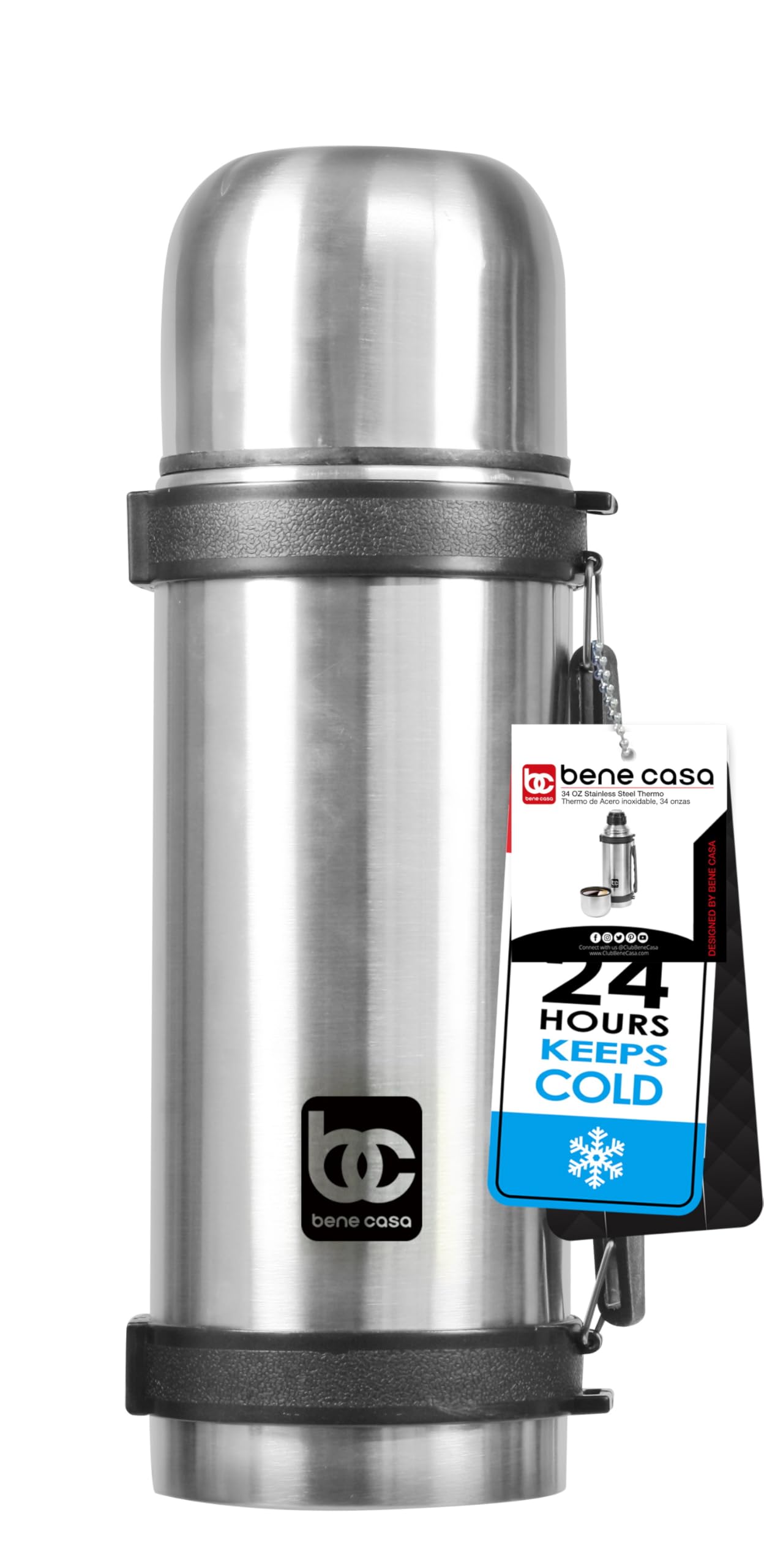 Amazon.com: Bene Casa 34oz Stainless Steel Thermo with Handle