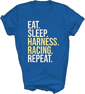Harness Racing Repeat Funny Pacing Race Horse Gift Unisex Shirt Women Men T-Shirt (Royal;2XL)