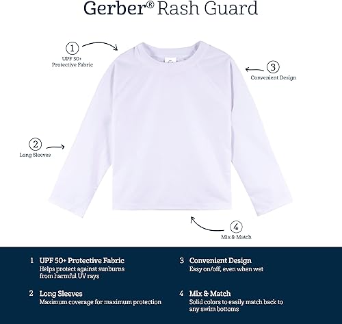 Miniatura 6 de Gerber Camiseta de natación unisex de manga larga UPF 50+ para bebé