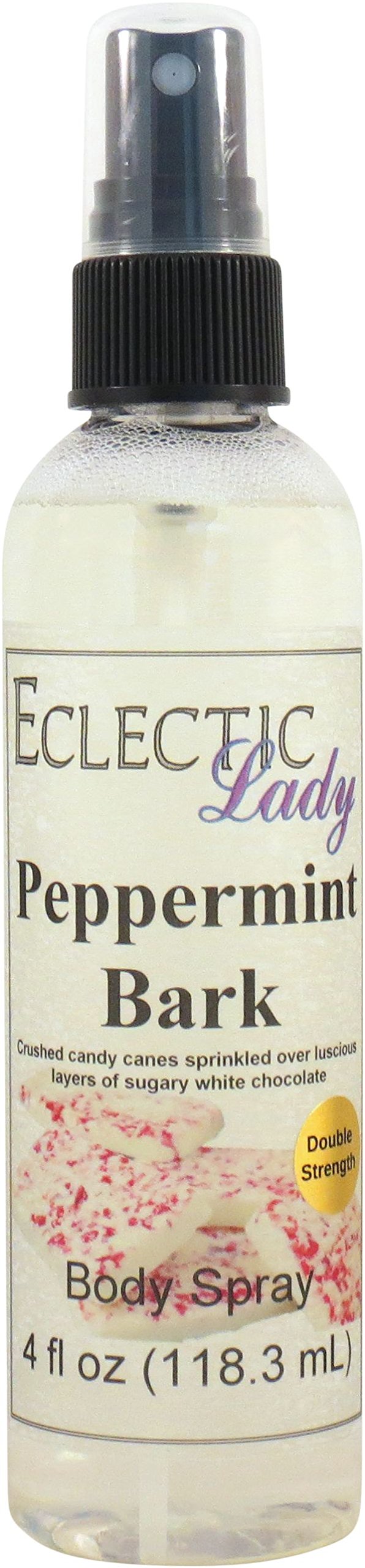Eclectic Lady Peppermint Bark Body Spray, Double Strength, 4 ounces, Body Mist for Women with Clean, Light & Gentle Fragrance, Cologne with Soft, Subtle Aroma For Daily Use