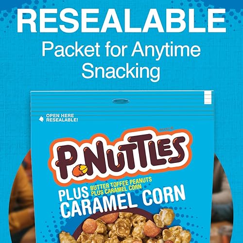 Miniatura 5 de P-Nuttles Plus - Mezcla de bocadillos de maíz con caramelo, bolsa resellable de 6 onzas (paquete de 1) – Palomitas de maíz dulce con mantequilla de