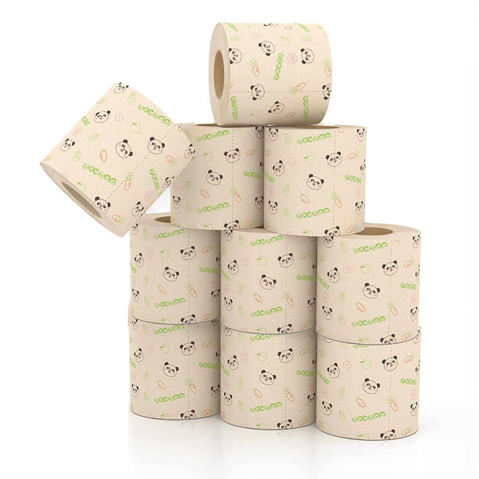 10 rolek papieru toaletowego, papieru toaletowego, papieru toaletowego z nadrukiem zwierzęcym, 4-warstwowa chusteczka do kąpieli, papier toaletowy z masy bambusowej, miękki, mocny, odpowiedni do