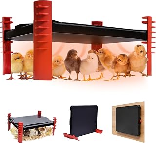 Smart Chicken Brooder Heater - 16''x12'' Brooder Plate for Chicks, 200W Chick Heating Plate with Built-in Adaptive Temperature Sensor, Adjustable Height for Brooding Box Coop Warmer