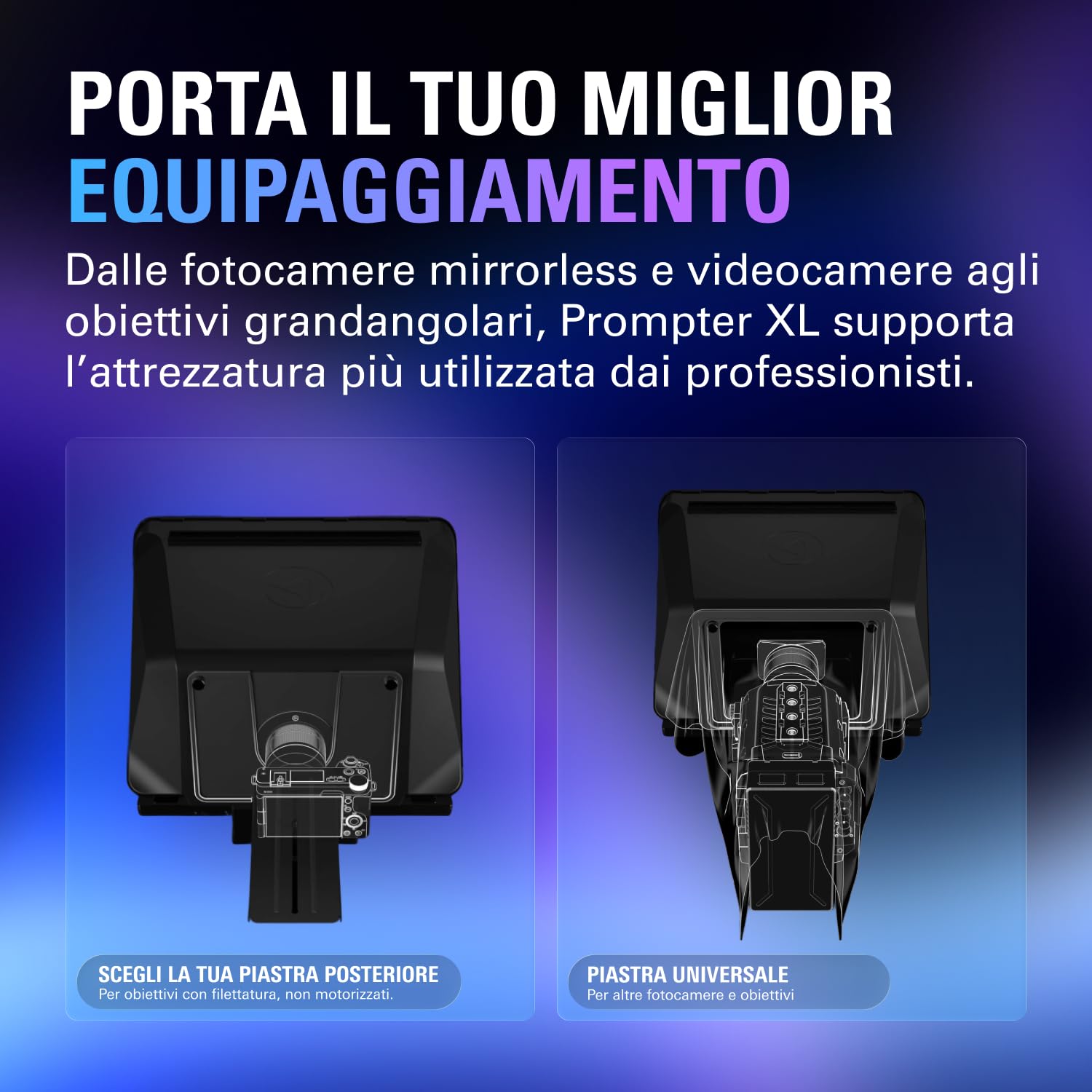 Elgato Prompter XL - Teleprompter full-size con display rimovibile, monitor per videoconferenze, per fotocamere DSLR, mirrorless e da studio, configurazione con un solo cavo – USB-C 3.2 per PC e Mac