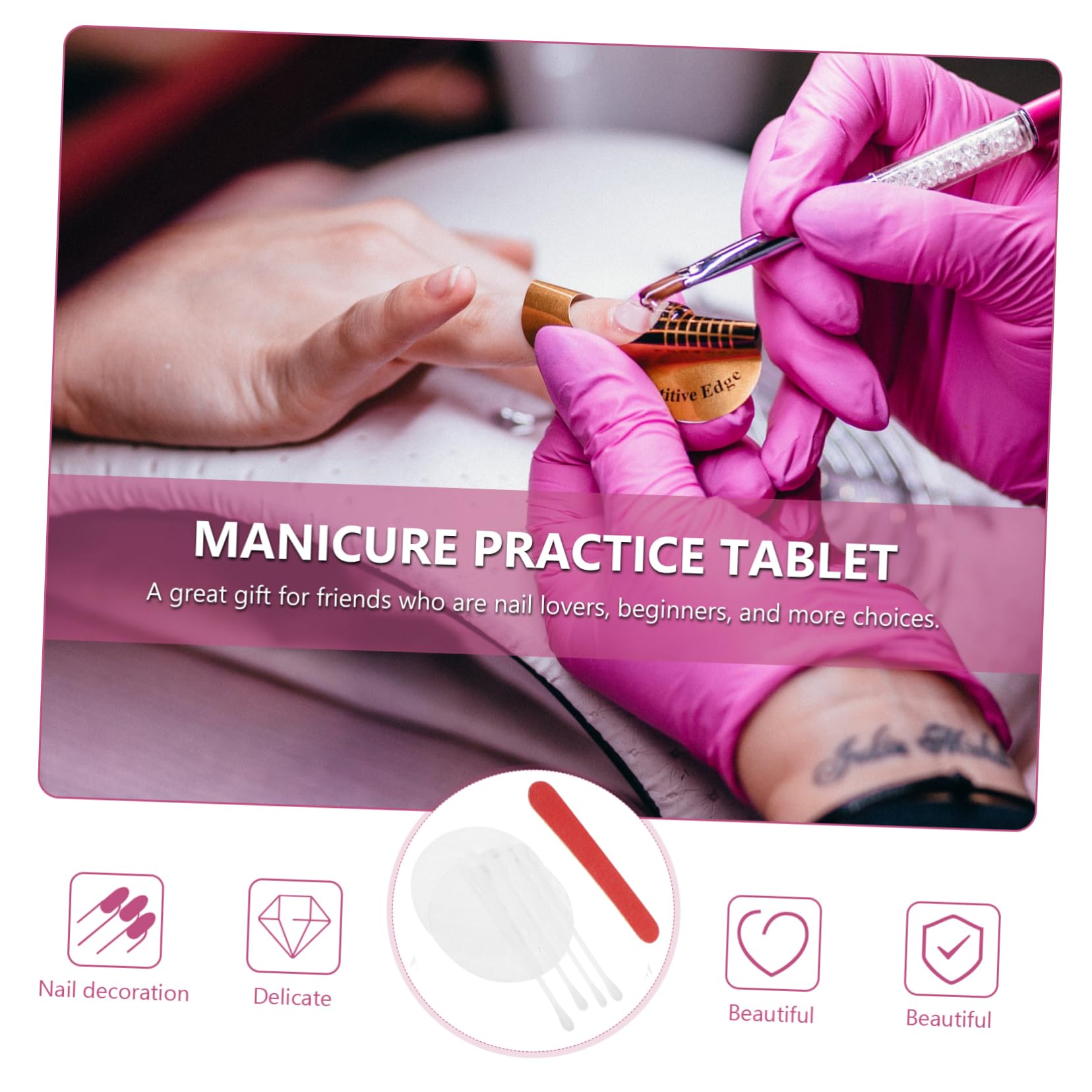 Gogogmee Beauty Care Kit 20 Pack Cotton Swabs Makeup Pads Nail Files Gentle Cleansing Tools