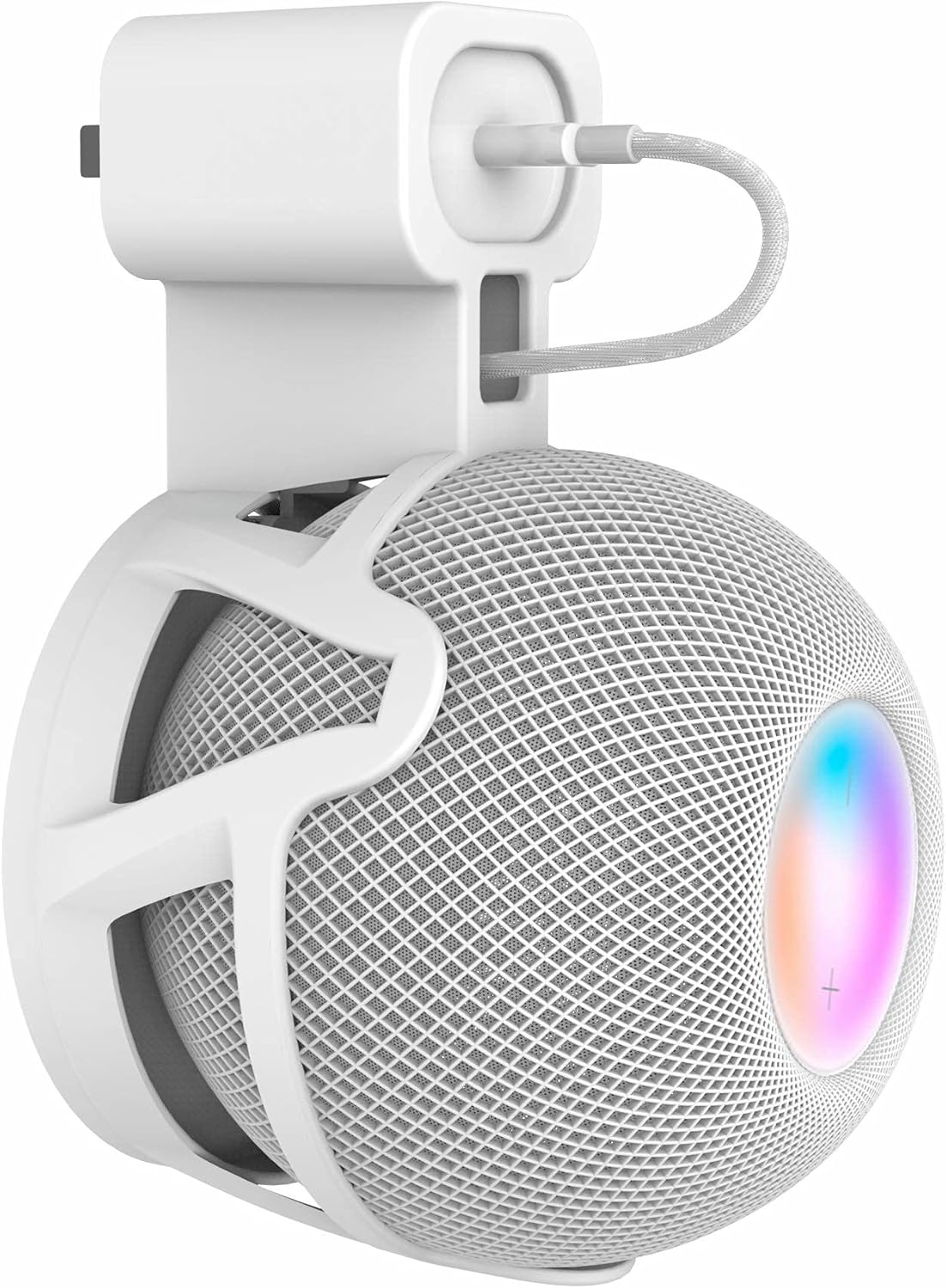 LeongLzt Ouligei Top-Notch Quality Homepod Mini Wall Mount Holder, Homepod Mini Plug Mount with in-Built Cable Management System, No Screws Needed - an Elegant Space Saving Accessory