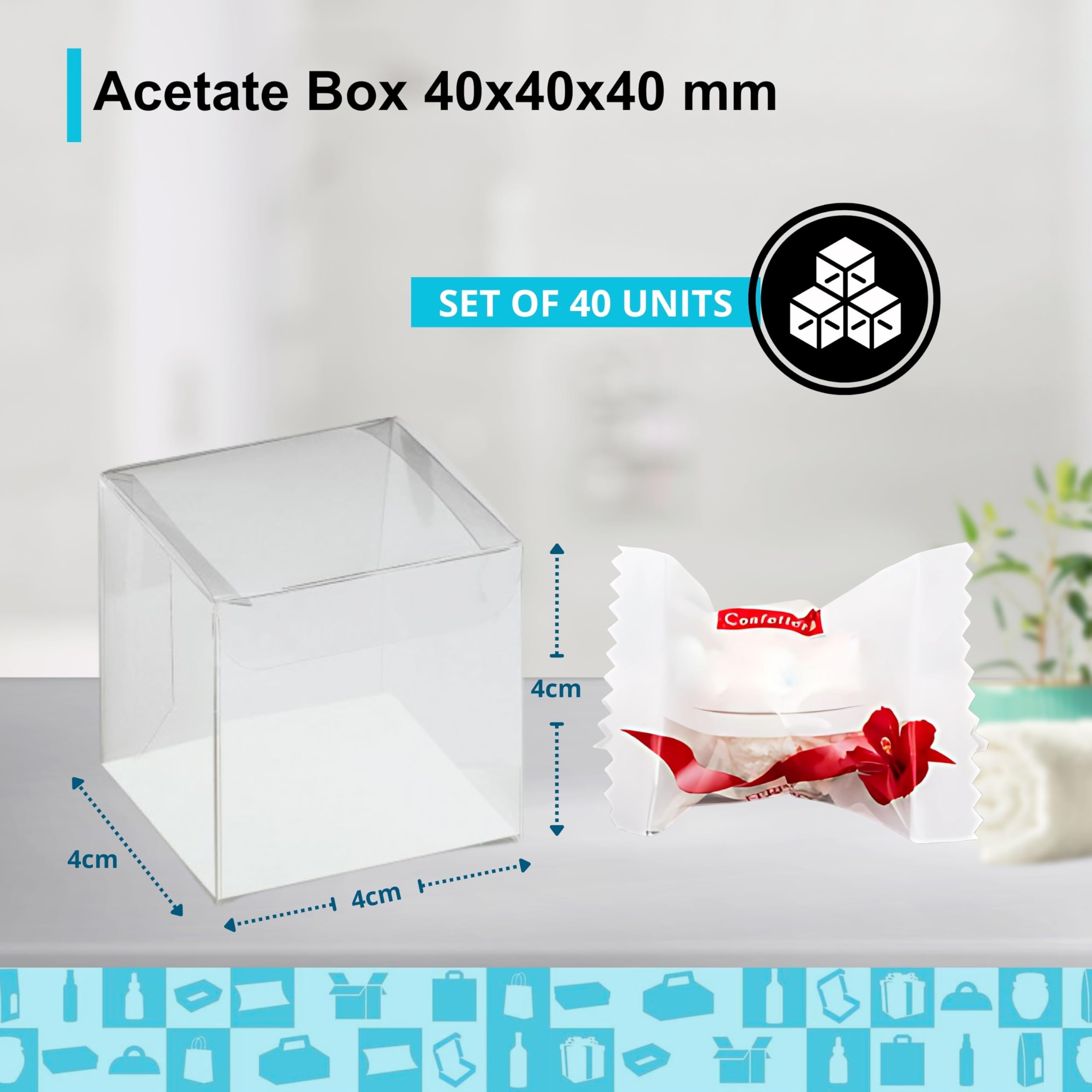 40 Scatole Regalo Trasparenti 10x10x10cm - Scatoline PVC Per Bomboniere, Dolci E Piccoli Regali - Foto 9