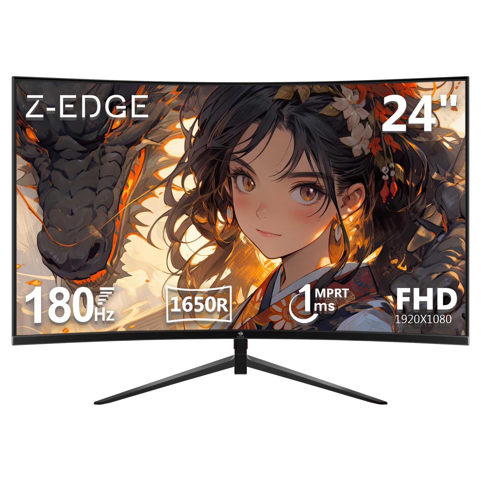 ZEDGE 24インチ 湾曲 ゲーミングモニター  FHD 180hz Amazon.co.jp: Z Z-Edge(ゼロエッジ) ゲーミングモニター 24型