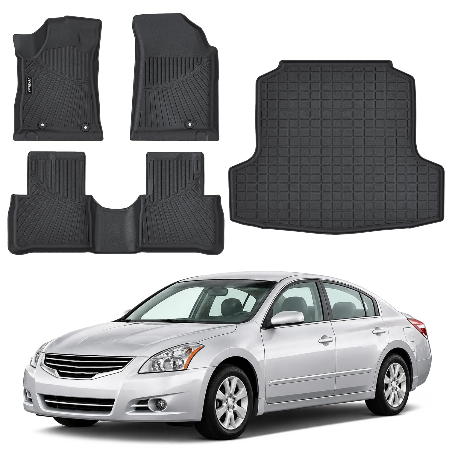 Compatible with Nissan Altima 2007-2012(Only Sedan) Floor Mats & Cargo Liner,All Weather Protection,Waterproof,Anti-Slip TPE Trunk Mat Compatible with Nissan Altima 2007-2012(Only Sedan) Accessories