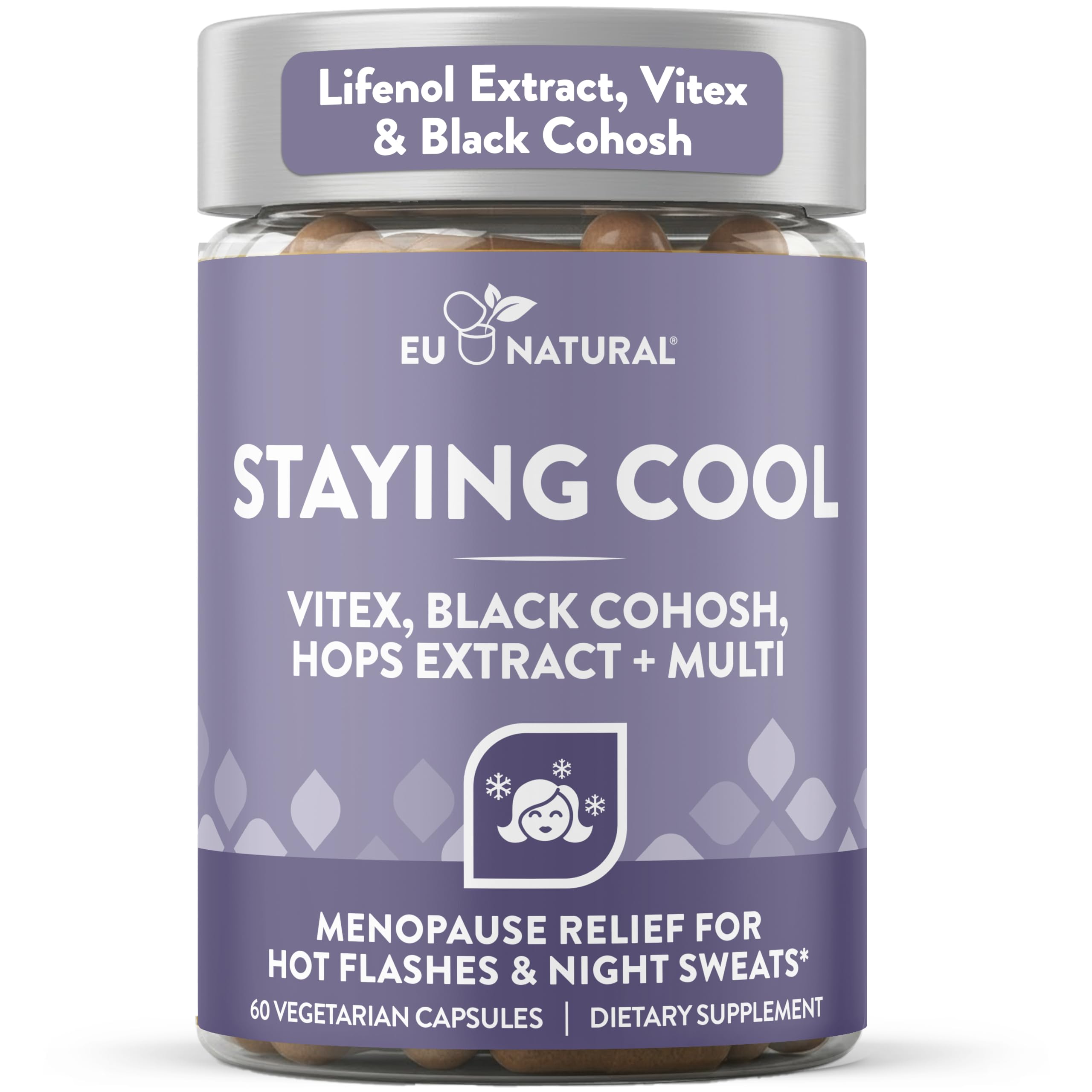 Staying Cool Hot Flash Relief for Women - Menopause Relief, 60 Capsules