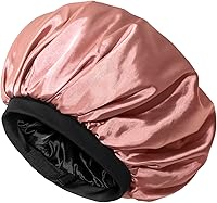 Vista 16 de CAPLORD Gorro de satén forrado para dormir, gorro de bambú para el cabello rizado natural para mujeres y hombres