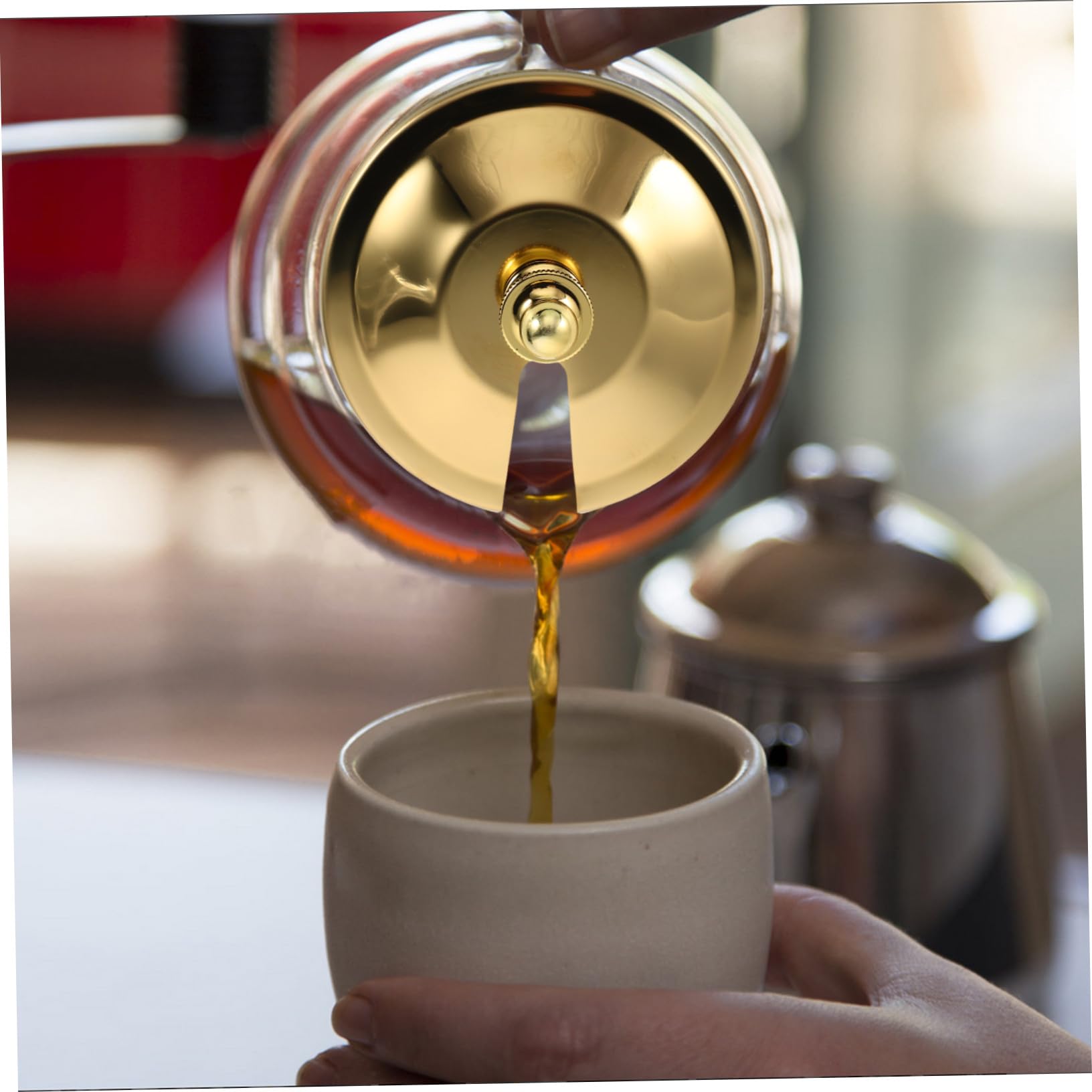 LIFKOME Ersatz Kaffeekannen Deckel Edelstahl Kaffeekrug Deckel Hochtemperaturbeständig Auslaufsicher Passend Für Kaffeezubereiter Zuhause Büro Küche Zubehör