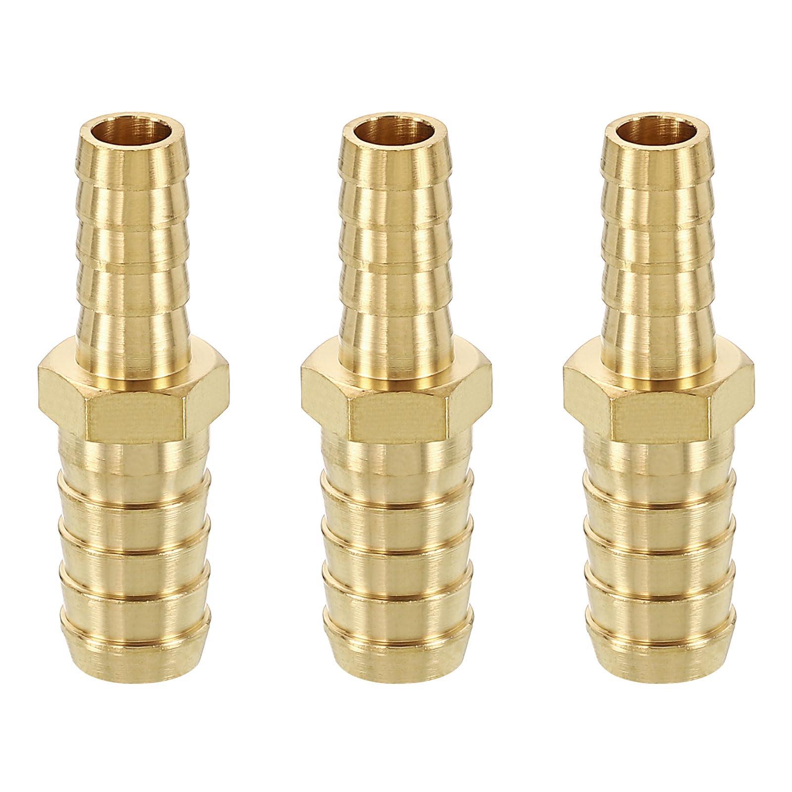 METALLIXITY 3Pcs Brass Hose Barb to Adapter 3/8" Barb x 1/2" for Automotive Motorcycle, Marine, Truck, RV Fuel Systems