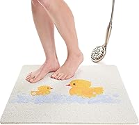 Vista 61 de ENKOSI Alfombra antideslizante para ducha y baño Loofah - Comodidad acolchada suave - Sin ventosas para bañeras lisas o texturizadas - Drenaje