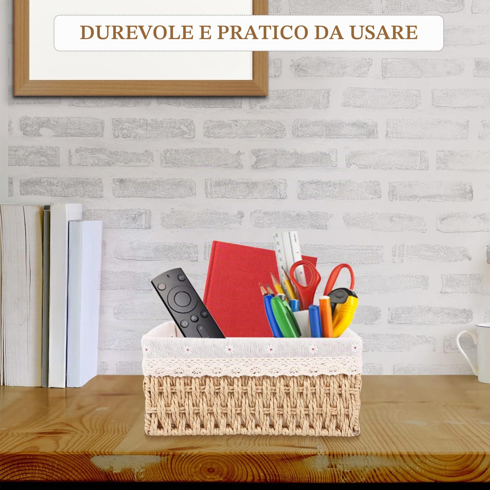 Generic - 3 cestini per nidificazione con fodere, in vimini intrecciato, colore: beige, 25 x 19 x 12 cm, Y13FY5917R