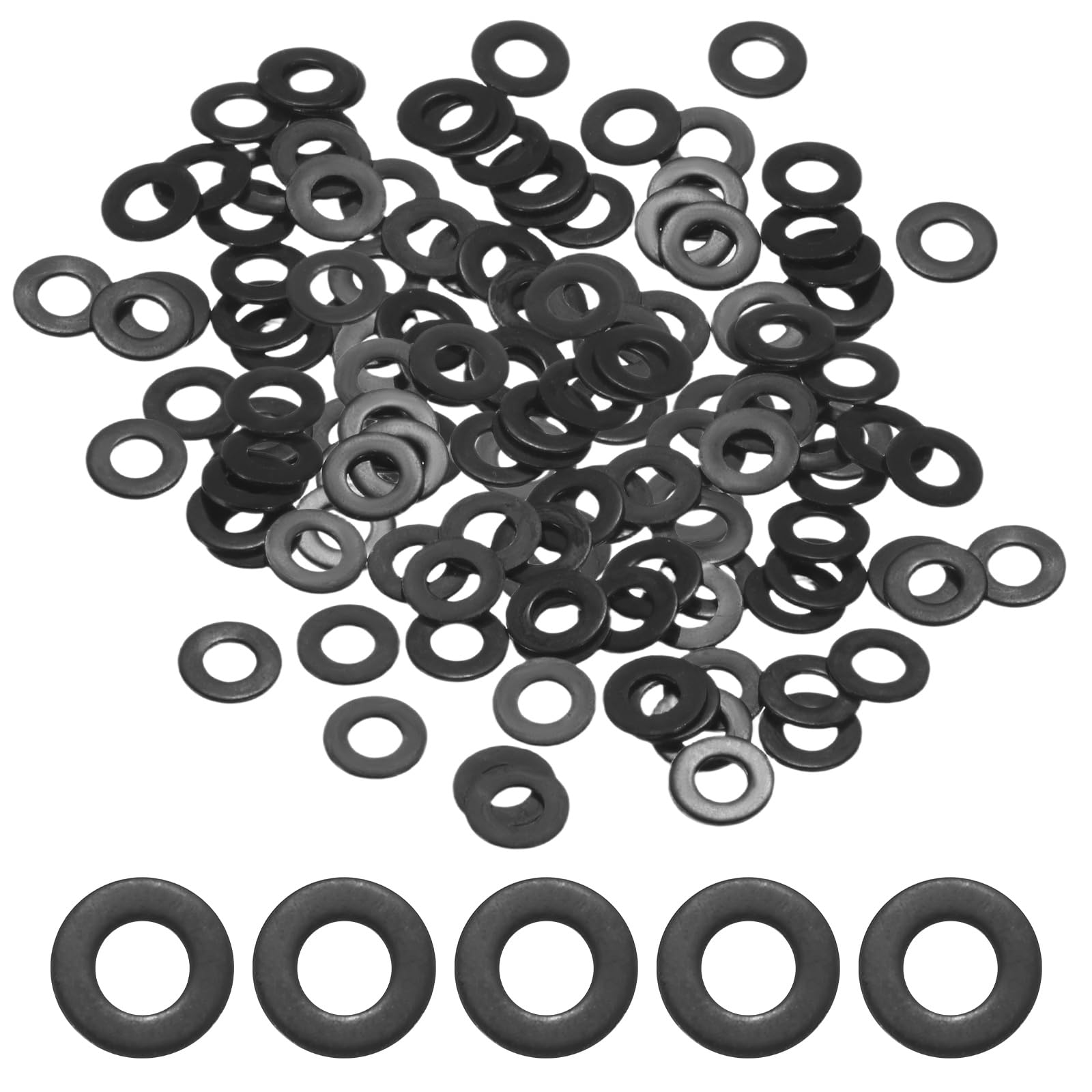 M METERXITY 200-Pack M3 Flat Washers 7mm OD Black Galvanized