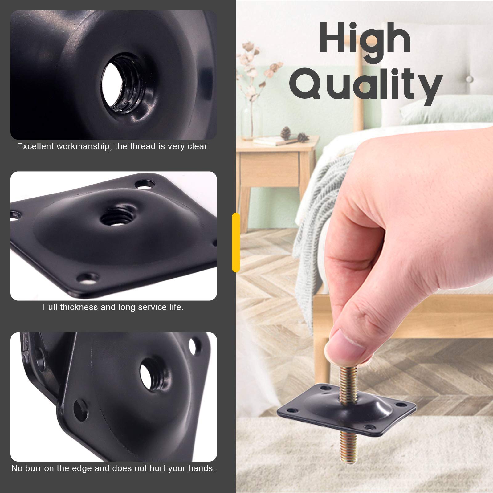 Buy Rustark 8 Sets12 Degree Black Angled Leg Mounting Plates,Furniture