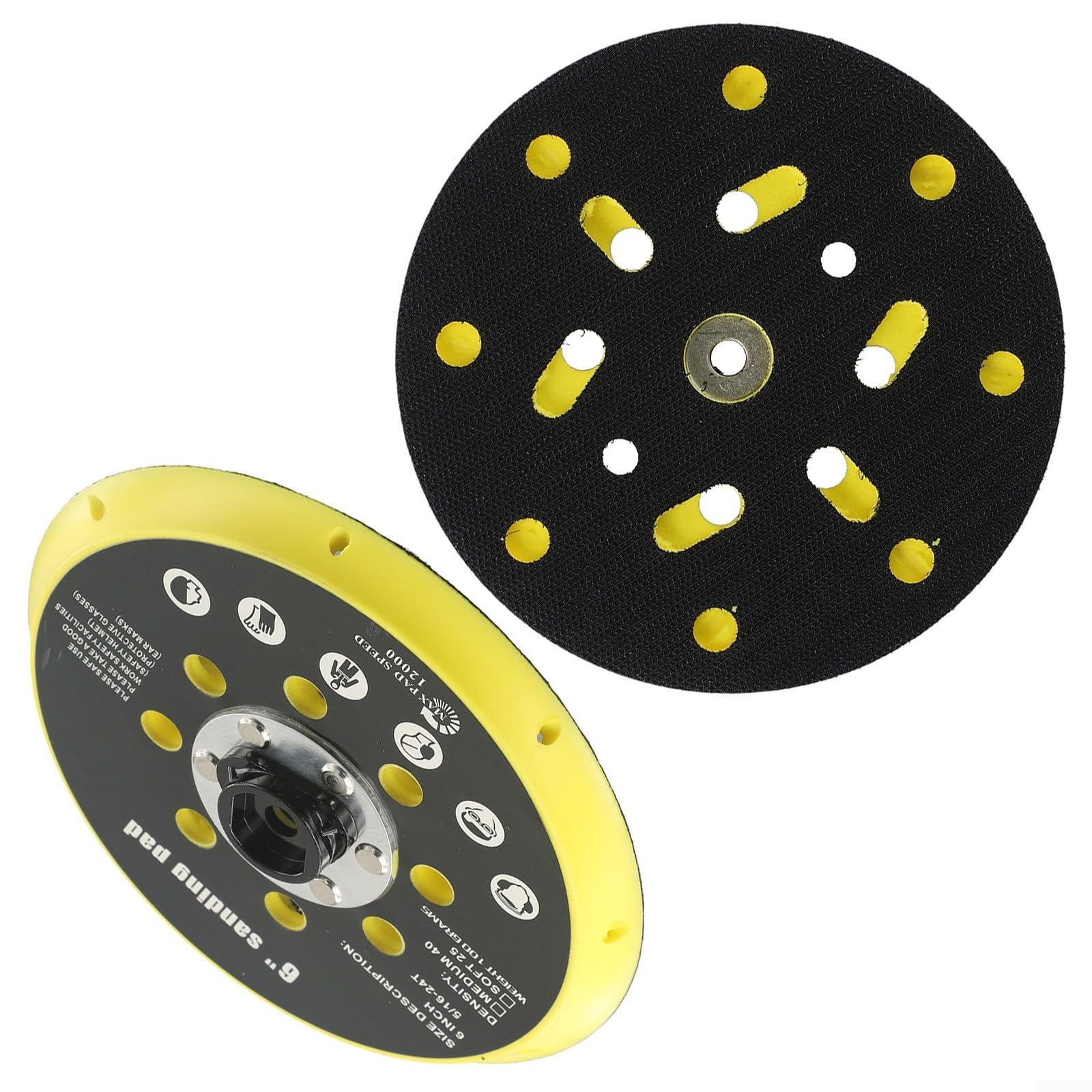 Cuscinetto di supporto per levigatrice resistente da 15,2 cm con 17 fori, compatibile con modelli Bo6030, Bo6040, Ro1 e Es150, Et2, Ets150, costruzione in plastica per applicazioni di levigatura