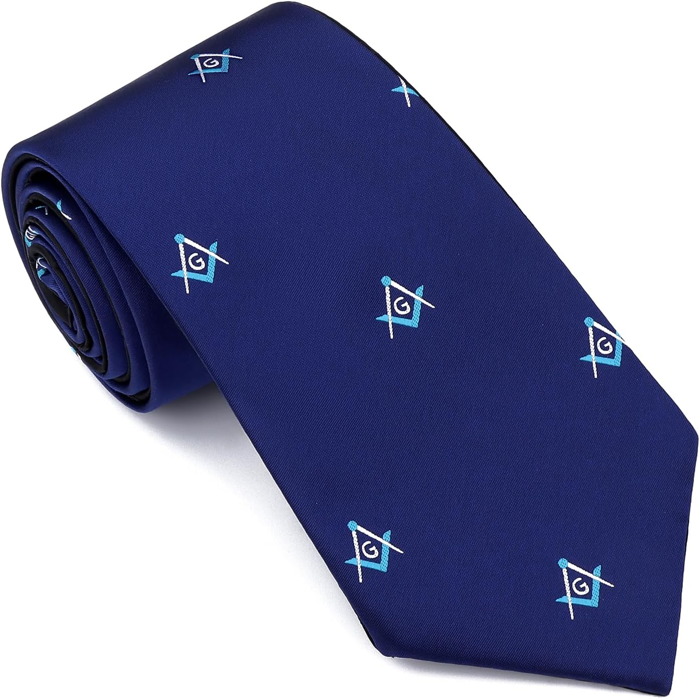 Woven Necktie for Freemason, Mens Fashion Neck Ties with Masonic Square & Compass