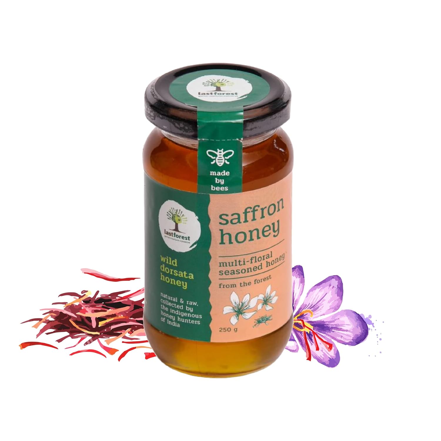 Last Forest Wild Safron Honey 250g Pure and Natural Raw