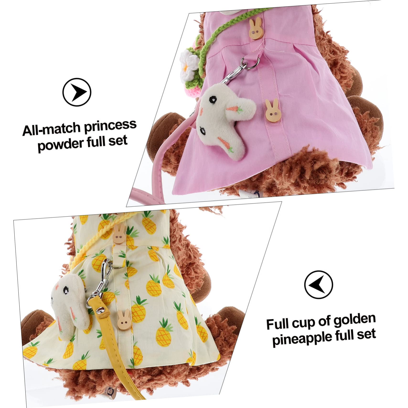 Kaninchen Geschirrset mit Leine, 2 Satz, Baumwolle für Kleine Haustiere