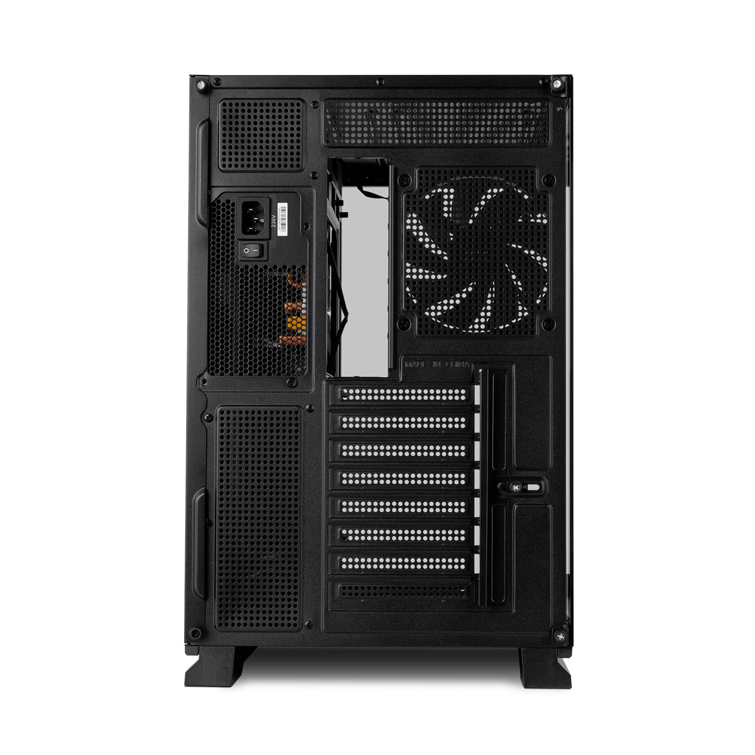 NOX XTREME PRODUCTS Hummer Galaxy - Obudowa PC, Bezramkowe Szkło Hartowane, 4 Wentylatory 120mm PWM, Miejsce na 10 Wentylatorów, USB-C i USB 3.0, Kontroler Hub ARGB, ATX/M-ATX/ITX, Czarny